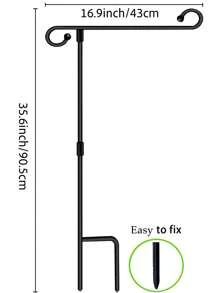 LAI FION 件裝花園旗幟立桿，帶旗塞和夾子，防水粉末塗層油漆，適合房屋旗幟、裝飾旗幟、庭院旗幟、季節性旗幟