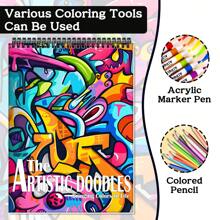1pc The Artistic Doodles Coloring Book For Relaxation Mindfulness, And Fun - Over 24 Beautiful Designs To Color, Ideal For Adults And Teens, Mindful Art For Creativity Boost Back To School,Mother's Day,Mom's Gift,Back To School,School Supplies