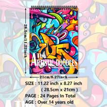 1pc The Artistic Doodles Coloring Book For Relaxation Mindfulness, And Fun - Over 24 Beautiful Designs To Color, Ideal For Adults And Teens, Mindful Art For Creativity Boost Back To School,Mother's Day,Mom's Gift,Back To School,School Supplies