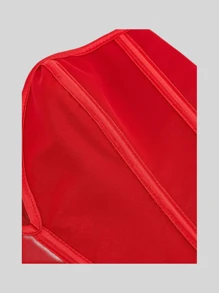 New Arrival Red Matte Texture Strapless Tight Bustier Women's Sexy Corset Top