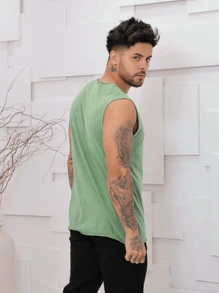 Men Tank Tops - Green - View 3