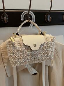 新品 女士细节休闲纯色手提包单肩包手拿包斜挎包女士 - 白色 - 查看 10