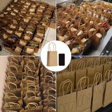 30 piezas Bolsas de regalo de papel kraft con asas, colores surtidos para regalos, bolsas de papel kraft, bolsas de compras de papel, bolsas de manualidades, bolsas para mercancía, fiesta de cumpleaños, boda, decoraciones de fiesta, decoraciones de boda, suministros de fiesta Día de San Valentín