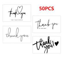 TYFYO 50pcs/Pack Thank You For Supporting My Business Cards, 6 Styles-2" X 3.5" Small Customer Appreciation Card For Shop, Online Retailers, Business Supplies And Local Storese, Back To School Valentine Day - White - View 4
