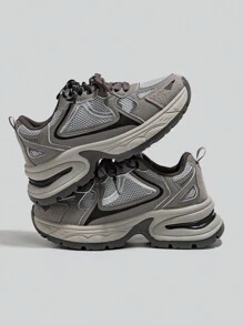 Alan Vincent[City Sneaker Series]Grey Sneakers Shoes Women 2025 New Thick-Soled Sports Shoes For Women Comfortable And Fashionable Running Shoes Height Increasing Casual Sneakers Women Outdoor  Shoes Ladies Shoes Breathable Mesh