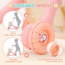 KINICHOOY 3 In 1 Baby Walker And Activity Center For Baby Girl,Toddler, Learning To Walk, Sit To Stand, Early Learning Push Toys For Infant 6-12 Months Pink
