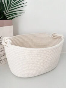 1 pieza Cesta de almacenamiento trenzada con cuerda, organizador de juguetes y artículos varios para bebé, regalo del día de los enamorados