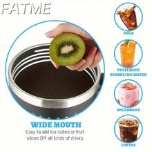 Tazas Stock Con Vaso De 40oz Con Asa Vasos Aislados Tapas Pajita Termo De Café De Acero Inoxidable - Marrón - Ver 6