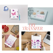 4 piezas de pegatinas de la serie de mariposas púrpura rosado UV DTF para hoja de pegatinas resistente al agua para taza de vidrio de 16 onzas, tazas decorativas, útiles escolares, manualidades y suministros de arte DIY, pegatinas de transferencia para decoración de habitaciones, hogar y paredes