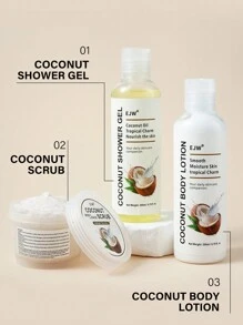 椰子沐浴露和去角质磨砂膏 - 滋养、保湿、焕活肌肤，含椰子油，香味持久 - 泡沫丰富的沐浴露 - 适合所有皮肤类型 - 彩色 - 查看 8