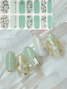 Hình dán móng tay họa tiết hạnh nhân, pha lê, đá cẩm thạch, kim cương 3D, tự làm trang sức móng tay. - Nhiều màu - Xem 1