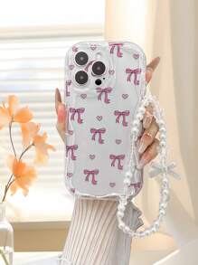 动物蝴蝶可爱粉色蝴蝶结爱心奶油色图案透明彩绘软壳带链，兼容 16/16 Pro/16 Pro Max/16 Plus；奶油色波浪纹缓冲保护套，兼容 15 Pro、XR、7P/8P、P12 Pro Max、P13 Pro Max、P14 Pro Max、P13、P14、P11、P12、P14、XS/S/XS Max/7/8；时尚加厚手机壳，国际版，非国内版。 - 彩色 - 查看 1