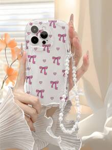 动物蝴蝶可爱粉色蝴蝶结爱心奶油色图案透明彩绘软壳带链，兼容 16/16 Pro/16 Pro Max/16 Plus；奶油色波浪纹缓冲保护套，兼容 15 Pro、XR、7P/8P、P12 Pro Max、P13 Pro Max、P14 Pro Max、P13、P14、P11、P12、P14、XS/S/XS Max/7/8；时尚加厚手机壳，国际版，非国内版。 - 彩色 - 查看 2