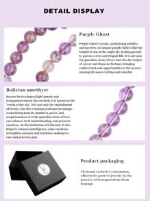 VE [VE] 1pc High Quality Natural Crystal Necklace, Paired With S925 Silver & Agate, Purple Ghost Agate Necklace, Purple Mysterious And Elegant, Meaning "Auspicious Fortune". The Purple Ghost Crystal Emits A Charming Luster, The Purple Jade Is Smooth And Fine-Textured, The Agate Accents Add A Unique Charm, The Overall Design Is Elegant And Generous, Fully Showcasing The Wearer's Noble Elegant And Unique Taste. Jewelry Color Is Random.