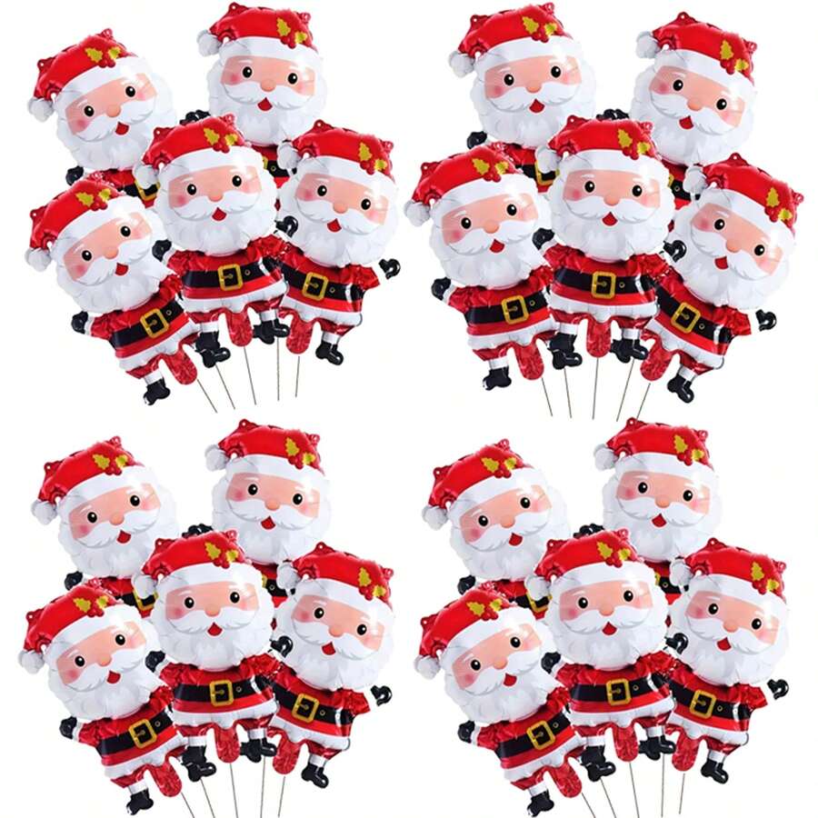 Bộ 10 quả bóng bay mini trang trí ông già Noel bằng giấy bạc nhôm cho Giáng sinh - Bóng bay Giáng sinh - Xem 1