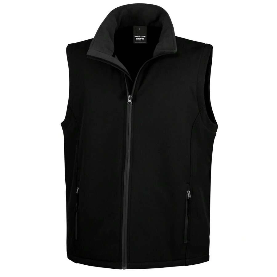 Result Mens Printable Softs Body Warmer (Black/Black) - Black - View 1