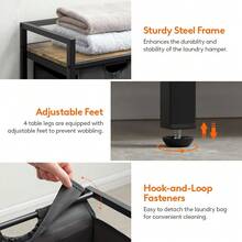 Laundry Hamper 3 Sections, 120L Laundry Basket With Shelf And Double Pull-Out Removable Bags, Laundry Sorter For Laundry Room Bedroom Bathroom Dorm, Black - Black - View 4