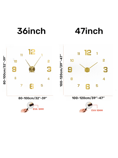 Moderne 16 Inch DIY Acrylic Wand Klok Large Silent Non Ticking Living Room, Bedroom, Kitchen Customizable Zwart Numeral ative Minimalist Easy Installation, Perfect Home Office ,Home ,Room Birthday Graduation Bedroom Dormitory Back To School view 5