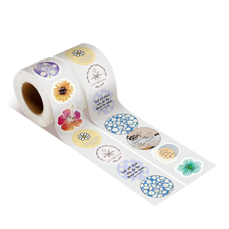 500 张圣经贴纸卷乙烯基贴纸剪贴簿、日记本、笔记本电脑、保险杠、滑板、水瓶、电脑、手机、卡通动漫 - 彩色 - 查看 1