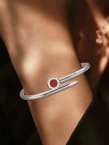 1 Piece Gold Color Roman Numerals Bracelet For Women Stainless Steel Bracelets Set Fashion Jewelry Accessory - Silver - View 3