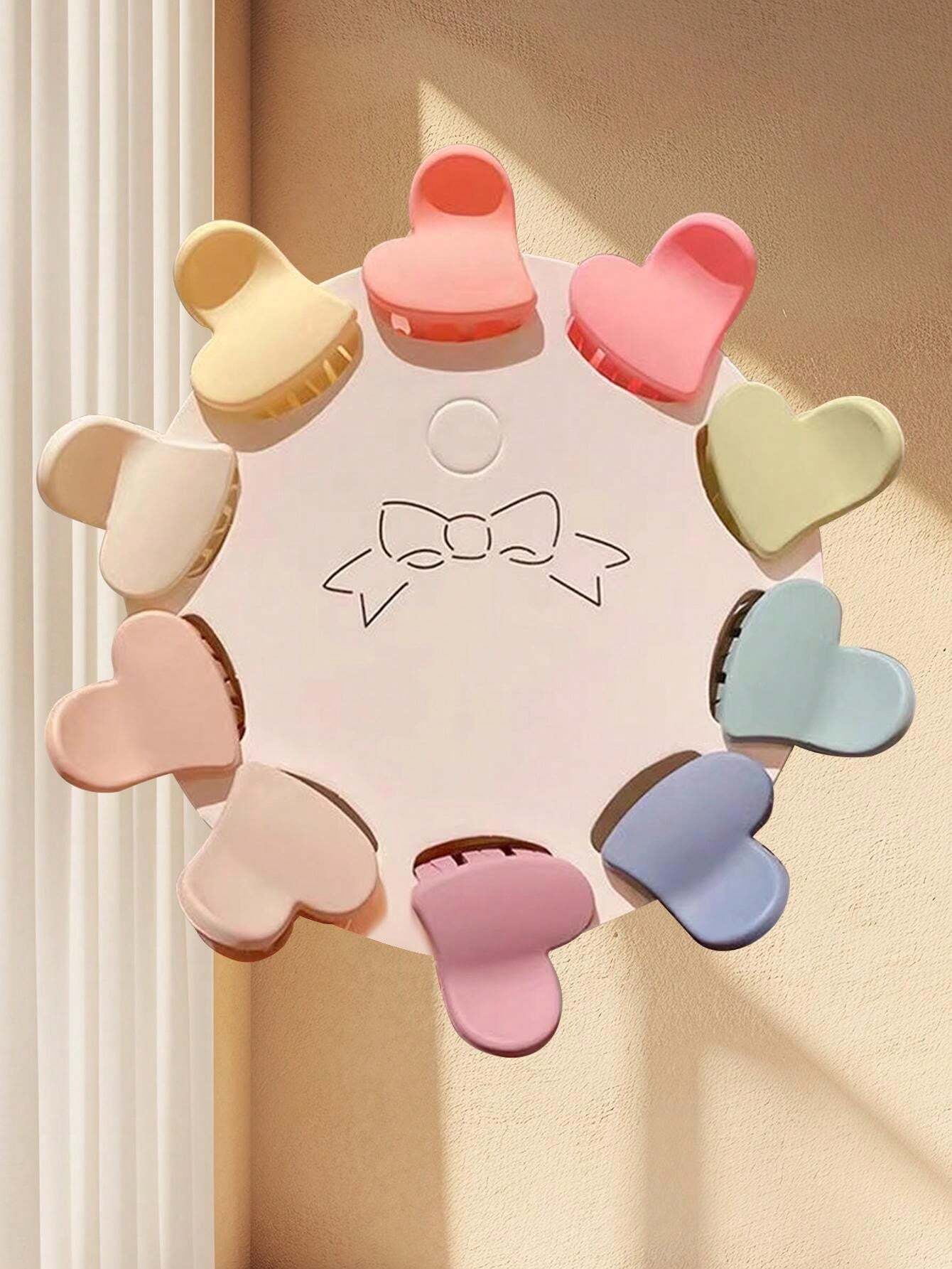 30PCS Girls Multicolor Small Acrylic Hair Claw, Elastic Series, Cute