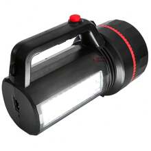 PlayShop Electronics 100W Flashlight Up To 2000M Rechargeable Spotlight Bivolt, Multifunction Handheld Flashlight + 24 SMD LEDs Emergency Light, Water Resistant For Camping Fishing Farm Site Farm Security Guard Patrol - màu đen - Xem 9