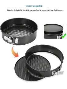 Moldes Pasteles Repostería Desmontables Para Tartas 3 Piezas - Negro - Ver 6