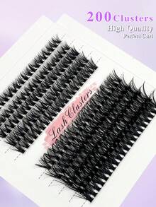 ENCHUW 200 Cụm CC Curling 60D Natural Look Lash Clusters Mi riêng lẻ Mi giả riêng lẻ Mi nối dài lâu dài - CC - Xem 5
