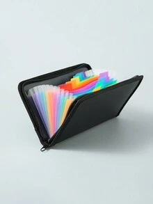 1 chiếc ví khóa kéo tiện dụng bán chạy nhất mới, kẹp hồ sơ xếp hình Accordion màu cầu vồng A6 Mini 13 khe cắm thẻ, túi đựng đồ đa năng di động, thiết kế tối giản, đinh tán gia cố, thích hợp để đựng hồ sơ, biên lai, tài liệu, thẻ căn cước - Nhiều màu - Xem 7
