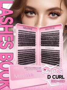 Miss Wink 640 Clusters Natural Soft 30D 40D Super Capacity Mixed 8-16 Curl Lashes Extension 0.07mm D Curl Volume Curl Up Handmade DIY Eyelash For Daily Makeup Cosplay False Eyelashes Upgraded Gift Boxlash Clusters,Eyelash Clusters,Individual Eyelashes,Lashes,Fake Lashes - D - View 2