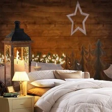 1 件圣诞场景雪花和雪人印花挂毯，涤纶挂壁装饰，适用于客厅、卧室、办公室、家庭和派对装饰，带悬挂配件的矩形厨房墙壁艺术，圣诞装饰，圣诞装饰品，壁挂 - 彩色 - 查看 3