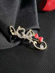 1 chiếc trâm cài áo đính pha lê sang trọng, kẹp ngực đính đá hình trái tim thanh lịch dành cho nữ, phụ kiện quần áo chống trượt - Nhiều màu - Xem 11