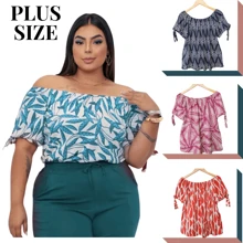 Plus Size Women's Blouse  Model Beautiful Prints - EST42 - 查看 2