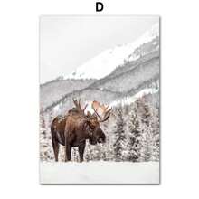 1pc Mùa đông Phong cảnh thiên nhiên Tuyết Canvas Tranh Chim Sói Động vật Poster và Bản in Nghệ thuật treo tường Trang trí Giáng sinh Trang trí nhà ngày lễ Không có khung - Nhiều màu - Xem 13