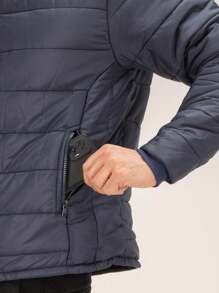 Bobojaco Masculino Jaqueta Puffer Gominho Forrada Sem Capuz Com Bolsos Para Frio Inverno Dia A Dia - Azul - Visão 10