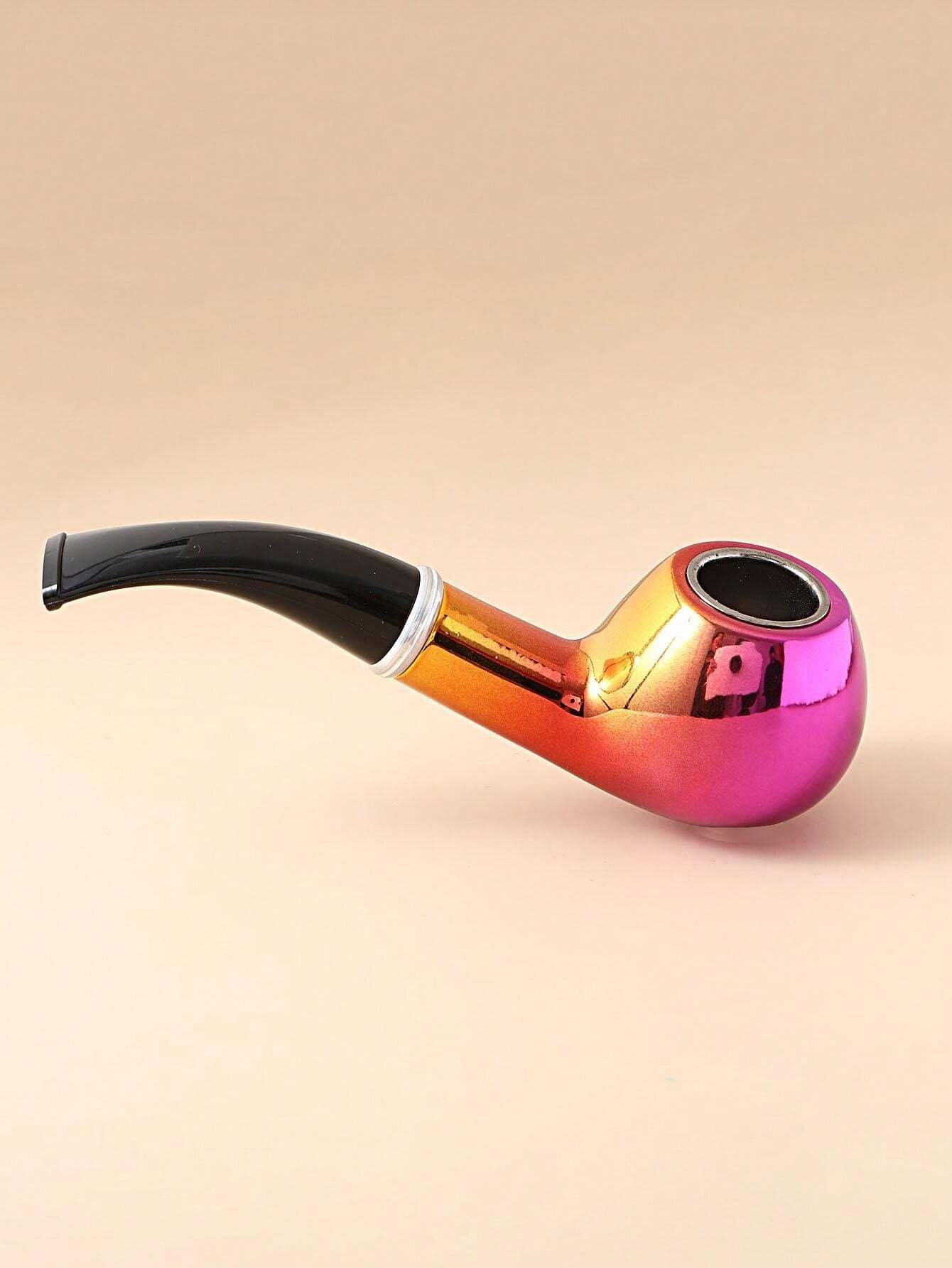 1Pc Plating Colored Tobacco Pipe, Fashion And Luxurious Smoking Tools
