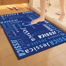 1pc Silica Gel Non-Slip Bath Mat, Super Absorbent Quick Dry Soft Shower Mat, Washable, Suitable For Bathroom & Bedroom, Home Bath Carpet, Kitchen & Laundry Carpet, Bathroom Quick Dry Foot Mat, Shower Tub Outdoor Doormat, Vanity Mat, Entry Mat, Bathtub Mat, Anti-Slip & Durable, Shower Room Accessory, Toilet Mat, Home Carpet, Bathroom Decor - Style B - View 4
