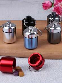 迷你药盒 - 防水设计，防潮，耐用的铝合金结构，方便的钥匙圈附件，方便携带 - 整理和保护您的日常药物 - 彩色 - 查看 2