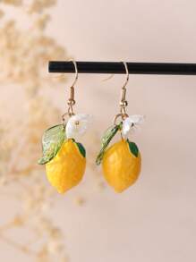 2pcs Girls Strawberry & Grape Resin Earrings - Multicolor - View 5