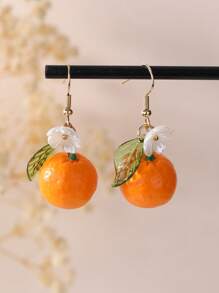 2pcs Girls Strawberry & Grape Resin Earrings - Multicolor - View 6