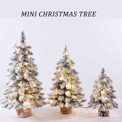 Valentine's Day Christmas Tree Tabletop Figurine Warm Christmas Trees Statue With LED Lights For Christmas Home Table Desk Birthday Home Decor Christmas Decorations Room Decor Winter