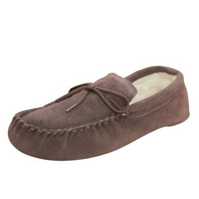 Eastern Counties Leather Unisex Wool-Blend Soft Sole Moccasins (Chocolate)