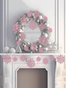 12pcs-Pink Christmas Balls Ornaments,60mm/2.4 In Shatterproof Plastic Decorative Xmas Tree Ornaments, Assorted Christmas Ball Ornaments For Wedding Mothers Day Party Decorations