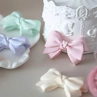 1/2pcs Bowknot Shaped Diy Silicone Mold, Perfect For Creative Decorating Projects, Ideal Resin And Polymer Clay Soap Scented Candles Gypsum Jewelry DIY Decorations Moulds, Handmade Art And Craft Tools, Adds Elegance To Home Decor, Flexible And Easy To Use, Gift Making Supplies For Wedding Graduation Birthday Party Festival Decoration
