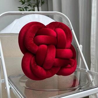 1 Pc Soft Gradient Color Decorative Throw Pillow, Canary Fabric For The Room, Light Luxurious Knotted Pillows Decorate The Bedroom, Study And Living Room