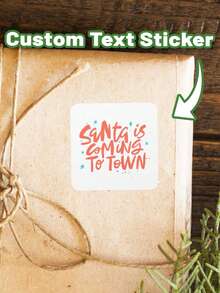 12/24/40 miếng dán hình vuông quà tặng Giáng sinh tùy chỉnh, nhãn dán Giáng sinh ngày lễ tùy chỉnh, thiết kế họa tiết Giáng sinh nền trắng, nhãn Giáng sinh vui vẻ văn bản tùy chỉnh quà tặng cá nhân, - Nhiều màu - Xem 10