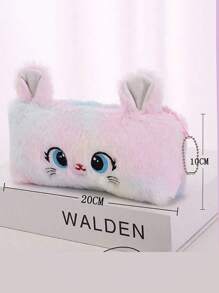 1 Cute Cat Plush Pencil Bag Girl Pencil Bag Kawaii Stationery Large Capacity Pencil Case Pencil Case Makeup Bag Storage Bag