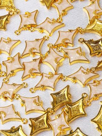 10pcs New Fashion Gold Shell Star Moon Pendant DIY Jewelry Accessories