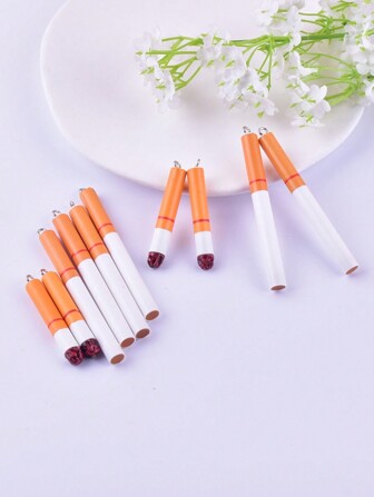 10pcs Mixed Faux Cigarette 3D Resin Pendant Charms For Women Earrings Necklace DIY Jewelry Finding Wholesale