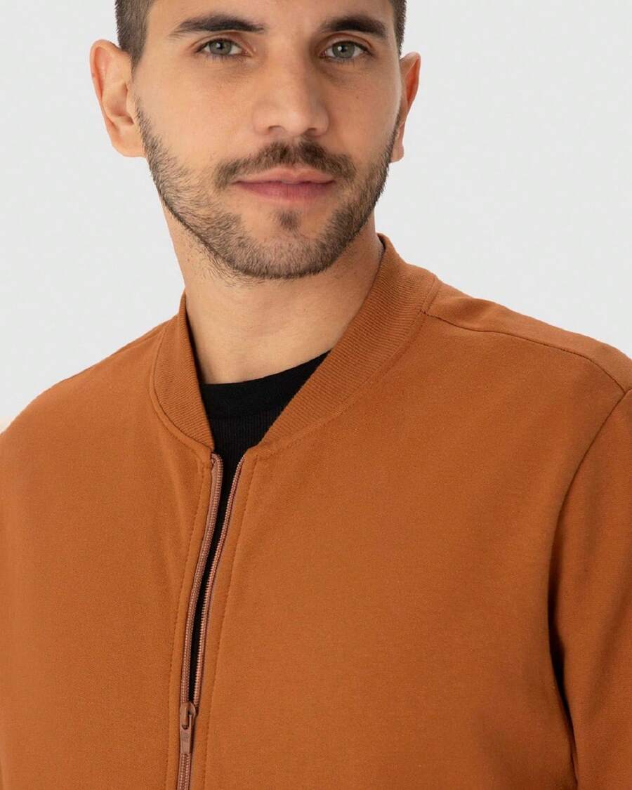 Men's Jacket Made Of Flannel Sweatshirt Fabric - MALWEE - trái cam - Xem 1